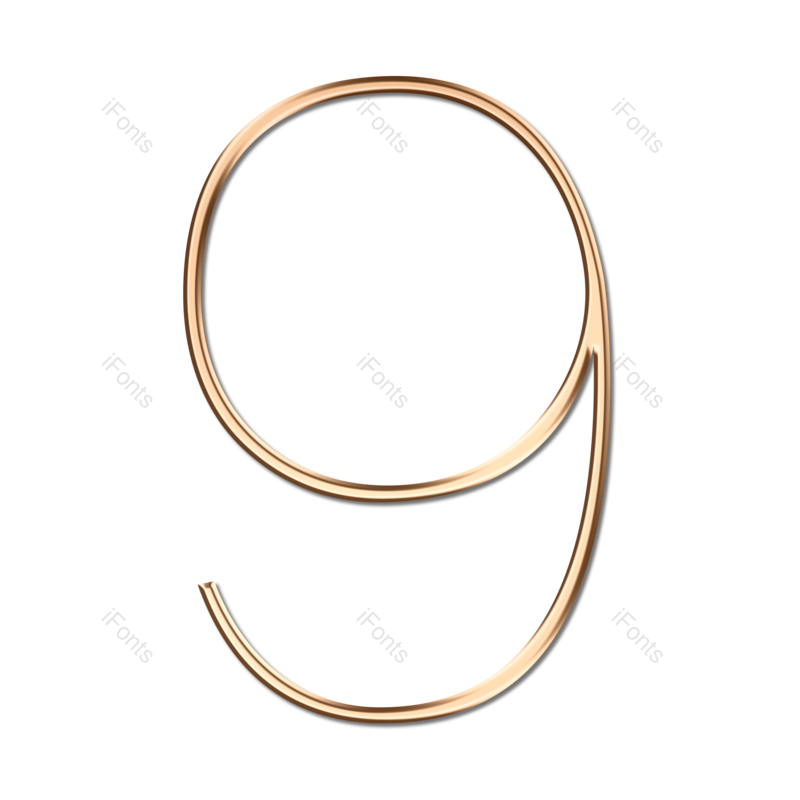 金属字图片,数字元素,金色PNG,免抠素材